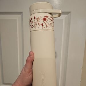 Floral Cream BrüMate Bottle In Poppy Floral